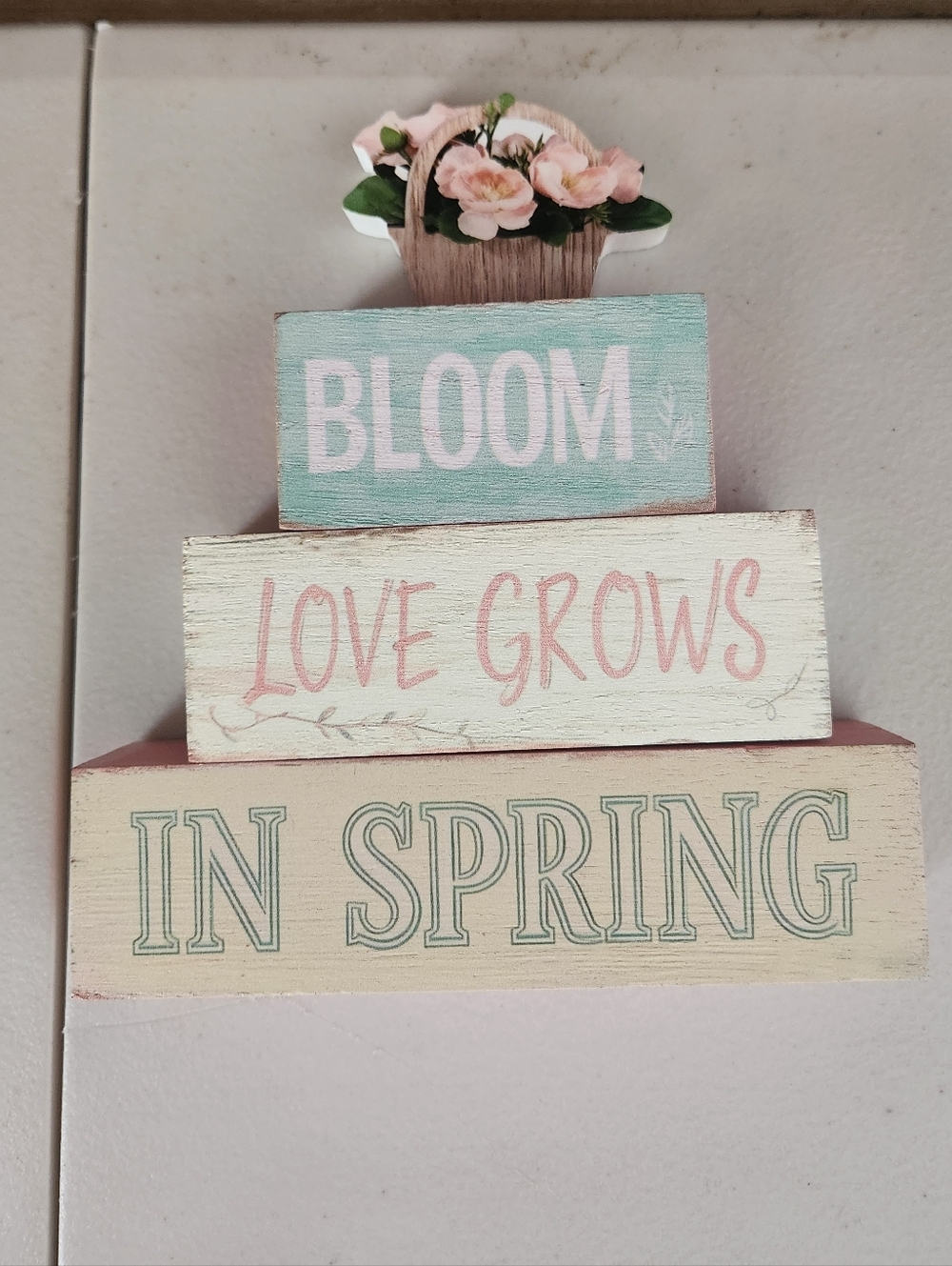 🎉 Bloom, Love Grows, In Spring Stackable Wooden Decor